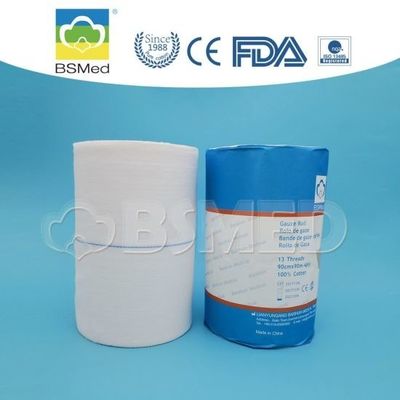 Déchargeuse en coton absorbant en gaze en rouleau 4 plis non stérile OEM Taille personnalisée Consommables médicaux certifiés CE pour pansement de plaie